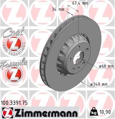 Zimmermann 100.3391.75 - Brzdový kotúč -