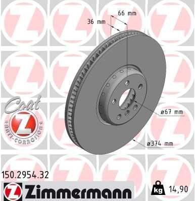 Zimmermann 150.2954.32 - Brzdový kotúč -