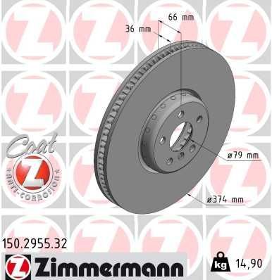 Zimmermann 150.2955.32 - Brzdový kotúč -