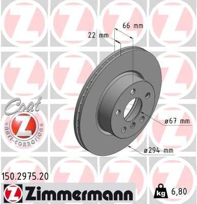 Zimmermann 150.2975.20 - Brzdový kotúč -