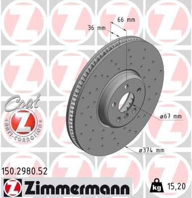 Zimmermann 150.2980.52 - Brzdový kotúč -