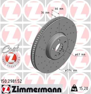 Zimmermann 150.2981.52 - Brzdový kotúč -