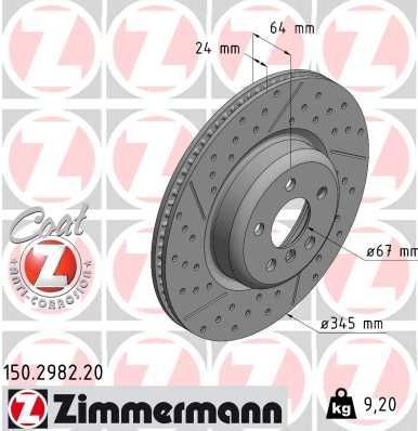 Zimmermann 150.2982.20 - Brzdový kotúč -