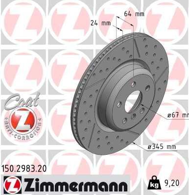 Zimmermann 150.2983.20 - Brzdový kotúč -