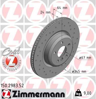 Zimmermann 150.2983.52 - Brzdový kotúč -