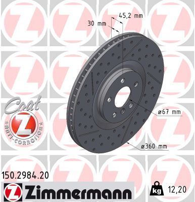 Zimmermann 150.2984.20 - Brzdový kotúč -