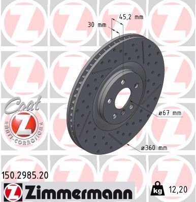 Zimmermann 150.2985.20 - Brzdový kotúč -