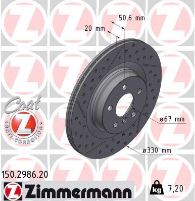 Zimmermann 150.2986.20 - Brzdový kotúč -