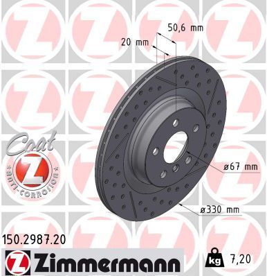 Zimmermann 150.2987.20 - Brzdový kotúč -