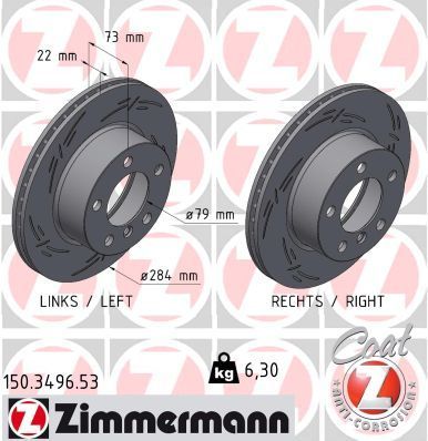 Zimmermann 150.3496.53 - Brzdový kotúč -