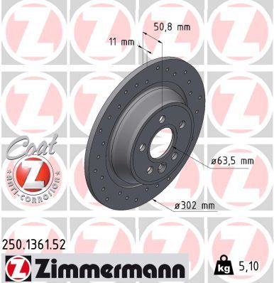 Zimmermann 250.1361.52 - Brzdový kotúč -