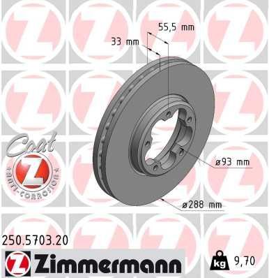 Zimmermann 250.5703.20 - Brzdový kotúč -