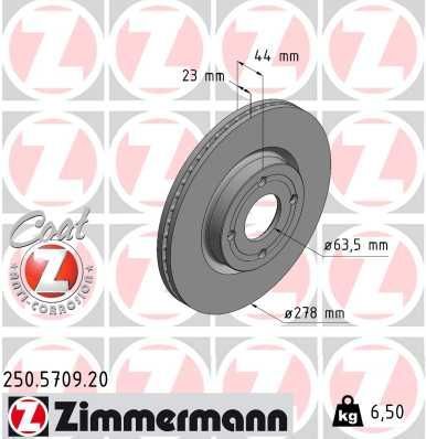 Zimmermann 250.5709.20 - Brzdový kotúč -