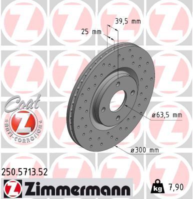 Zimmermann 250.5713.52 - Brzdový kotúč -