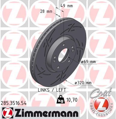 Zimmermann 285.3516.54 - Brzdový kotúč -