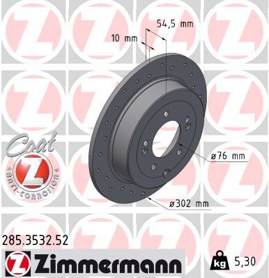 Zimmermann 285.3532.52 - Brzdový kotúč -