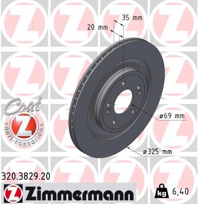 Zimmermann 320.3829.20 - Brzdový kotúč -