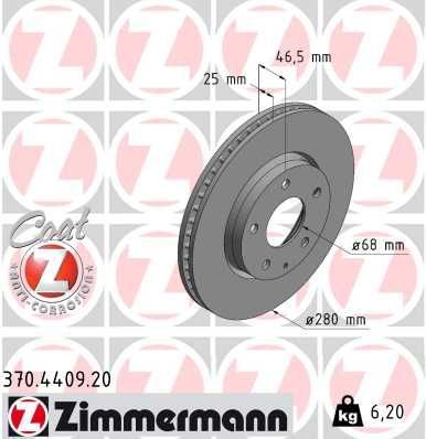 Zimmermann 370.4409.20 - Brzdový kotúč -