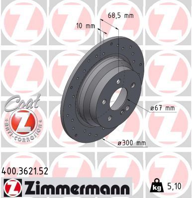 Zimmermann 400.3621.52 - Brzdový kotúč -