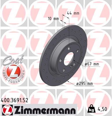 Zimmermann 400.3691.52 - Brzdový kotúč -