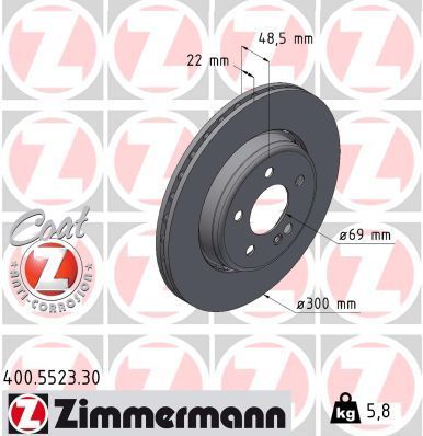 Zimmermann 400.5523.30 - Brzdový kotúč -