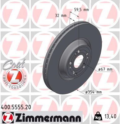 Zimmermann 400.5555.20 - Brzdový kotúč -