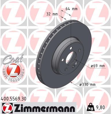 Zimmermann 400.5569.30 - Brzdový kotúč -