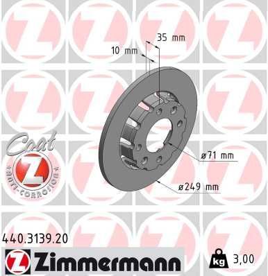 Zimmermann 440.3139.20 - Brzdový kotúč -