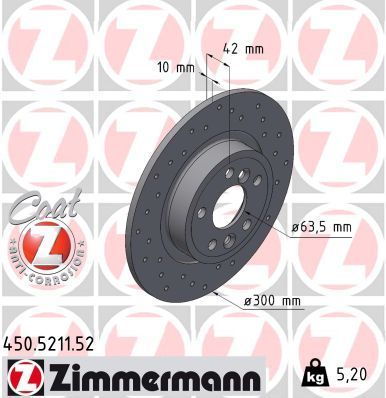 Zimmermann 450.5211.52 - Brzdový kotúč -
