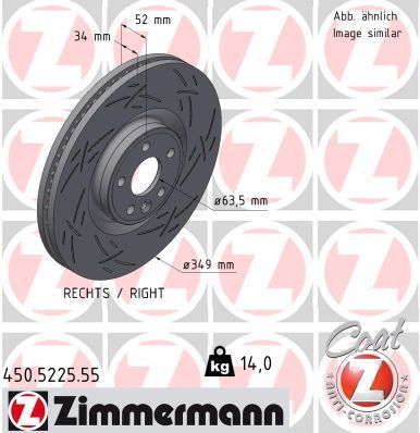 Zimmermann 450.5225.55 - Brzdový kotúč -