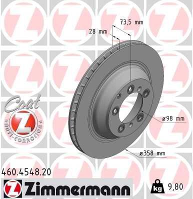 Zimmermann 460.4548.20 - Brzdový kotúč -