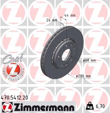 Zimmermann 470.5412.20 - Brzdový kotúč -