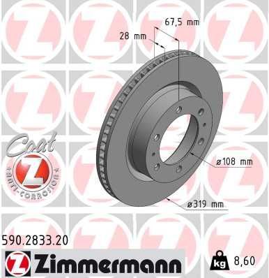 Zimmermann 590.2833.20 - Brzdový kotúč -
