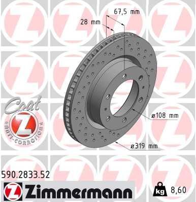 Zimmermann 590.2833.52 - Brzdový kotúč -