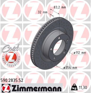 Zimmermann 590.2835.52 - Brzdový kotúč -