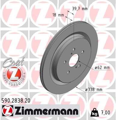 Zimmermann 590.2838.20 - Brzdový kotúč -
