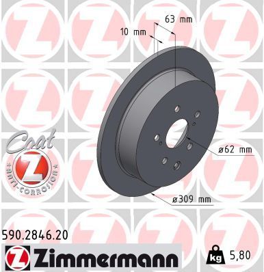 Zimmermann 590.2846.20 - Brzdový kotúč -