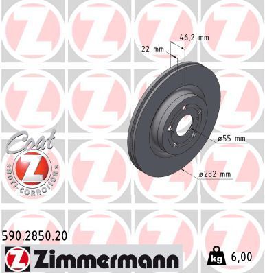 Zimmermann 590.2850.20 - Brzdový kotúč -