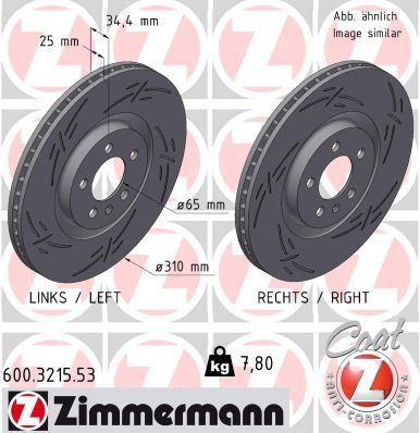 Zimmermann 600.3215.53 - Brzdový kotúč -