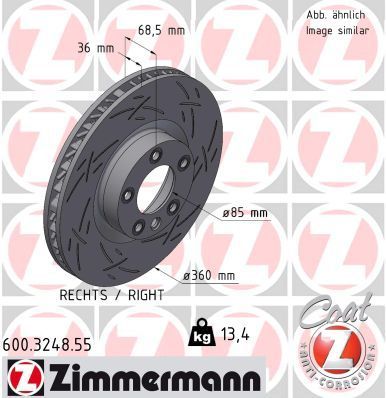 Zimmermann 600.3248.55 - Brzdový kotúč -