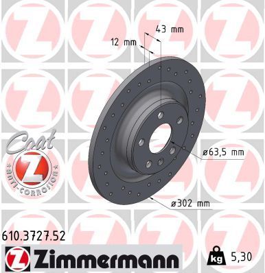 Zimmermann 610.3727.52 - Brzdový kotúč -