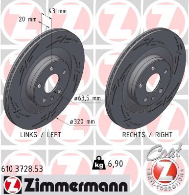 Zimmermann 610.3728.53 - Brzdový kotúč -
