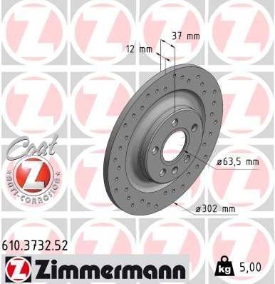 Zimmermann 610.3732.52 - Brzdový kotúč -