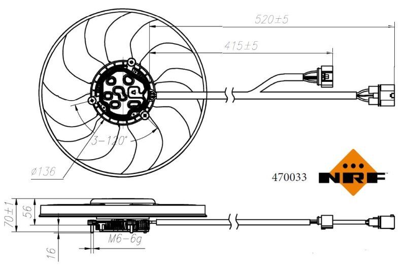 NRF 470033 - Ventilátor motora -