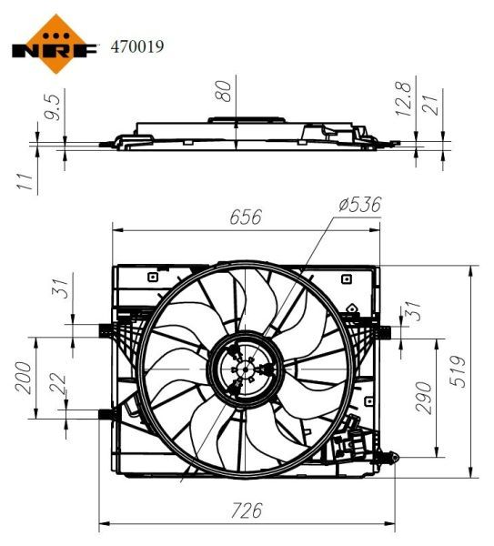 NRF 470019 - Ventilátor motora -