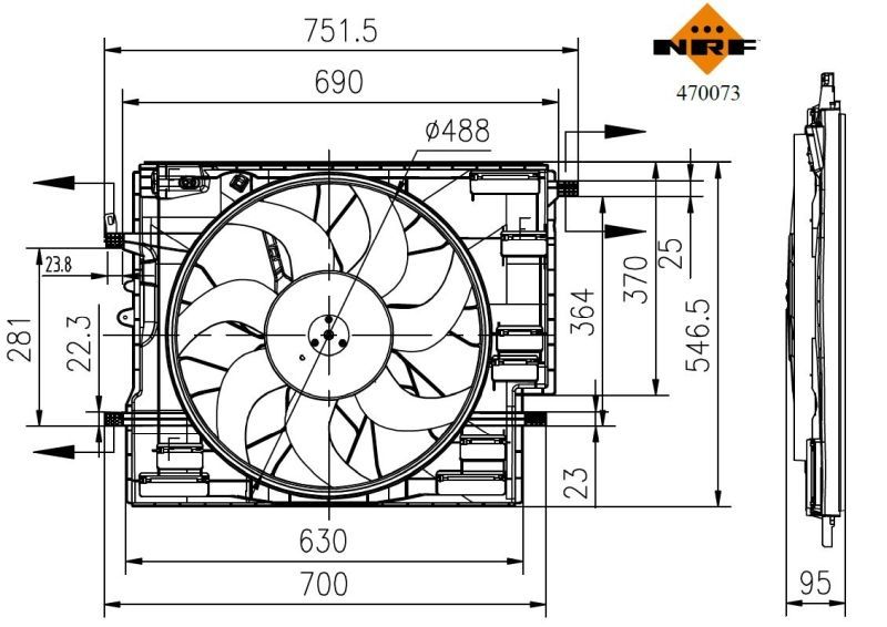 NRF 470073 - Ventilátor motora -
