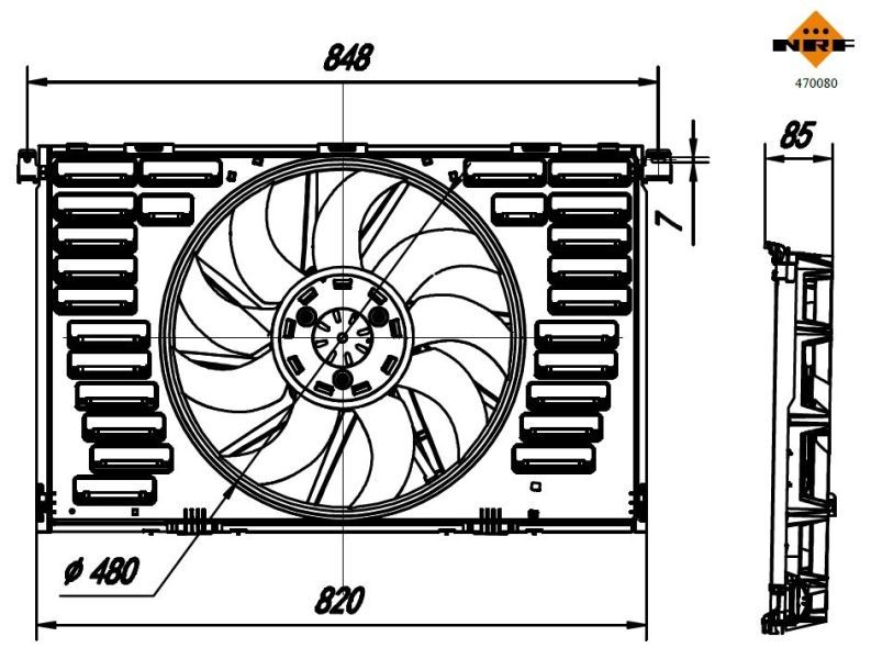 NRF 470080 - Ventilátor motora -