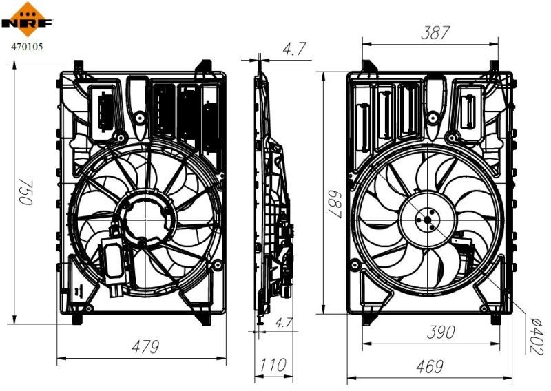 NRF 470105 - Ventilátor motora -