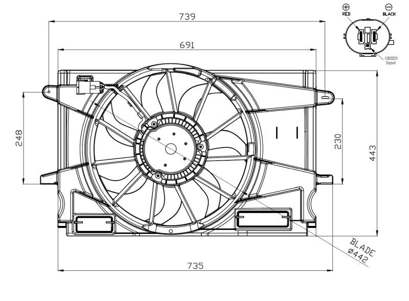 NRF 47951 - Ventilátor motora -