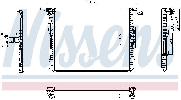 Nissens 606513 - Chladič vody -